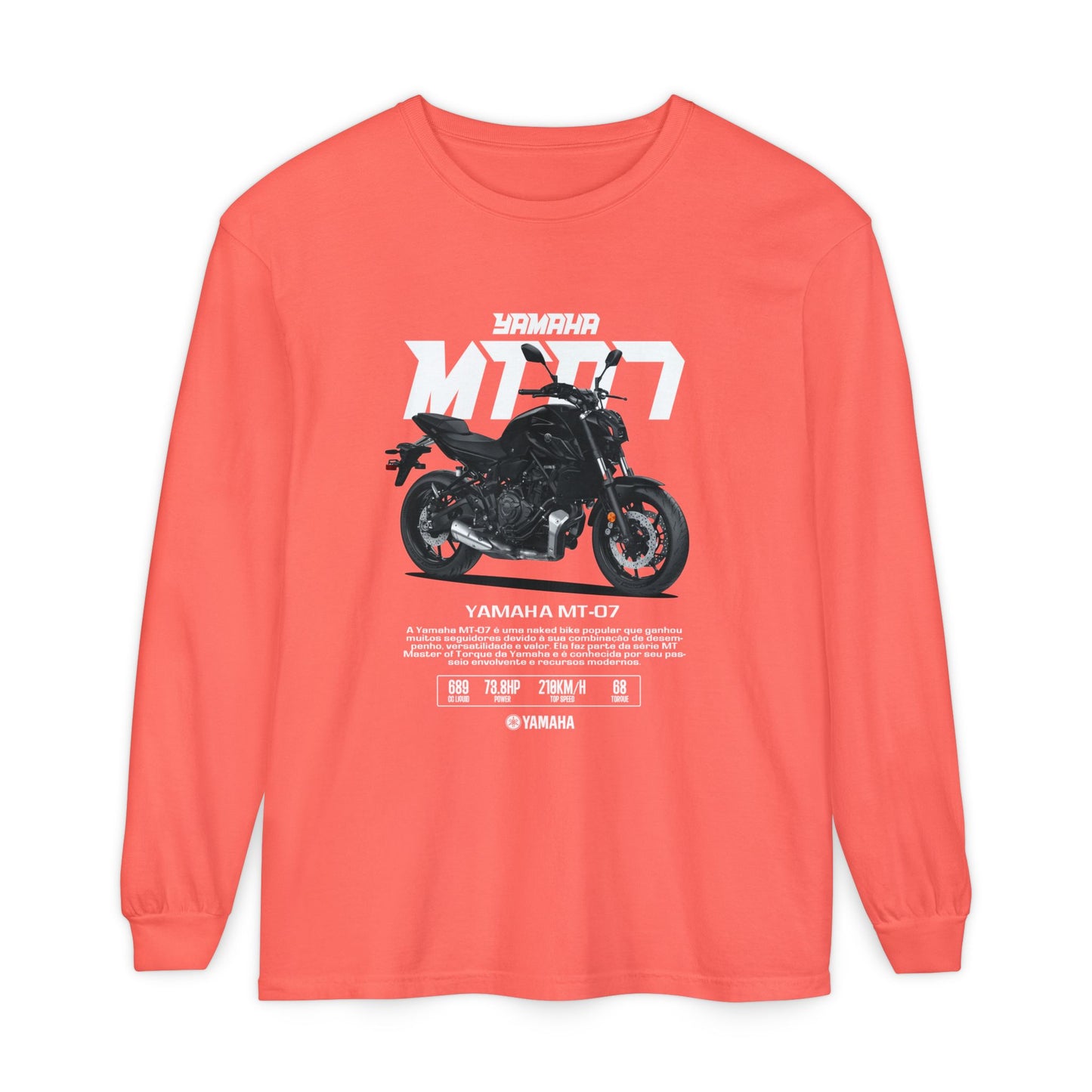Yamaha MT-07 Long Sleeve T-Shirt for Motorcycle Enthusiasts - CreativeRino