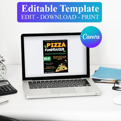 Pizza Fundraiser Flyer Template | Pizza Dinner Flyer Invite CreativeRino