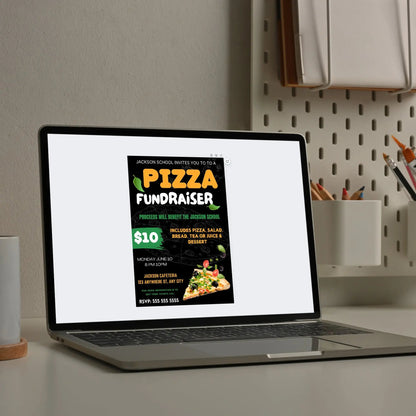 Pizza Fundraiser Flyer Template | Pizza Dinner Flyer Invite CreativeRino