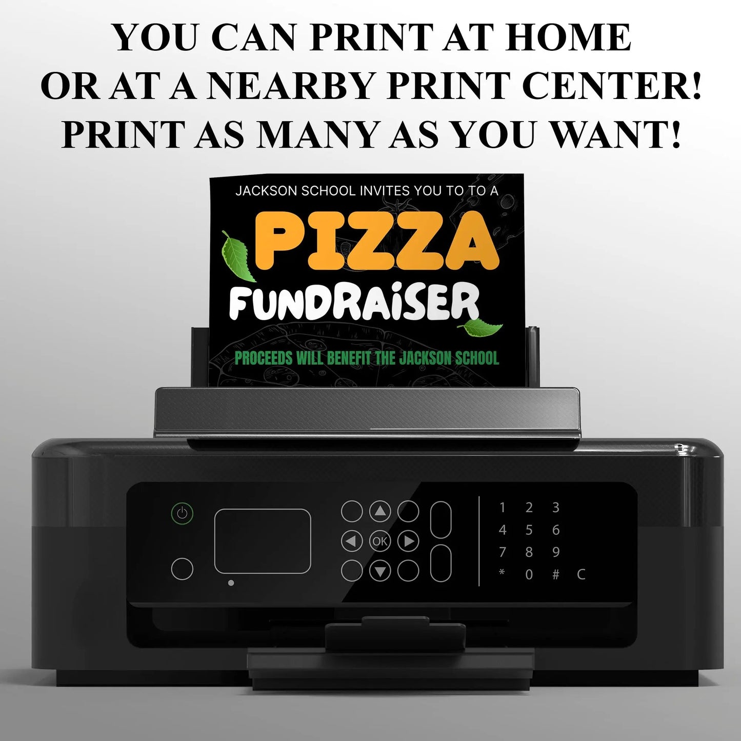 Pizza Fundraiser Flyer Template | Pizza Dinner Flyer Invite CreativeRino