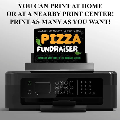 Pizza Fundraiser Flyer Template | Pizza Dinner Flyer Invite CreativeRino