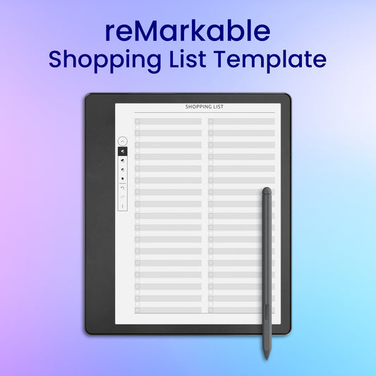 reMarkable 2 Shopping List Template Planner Template