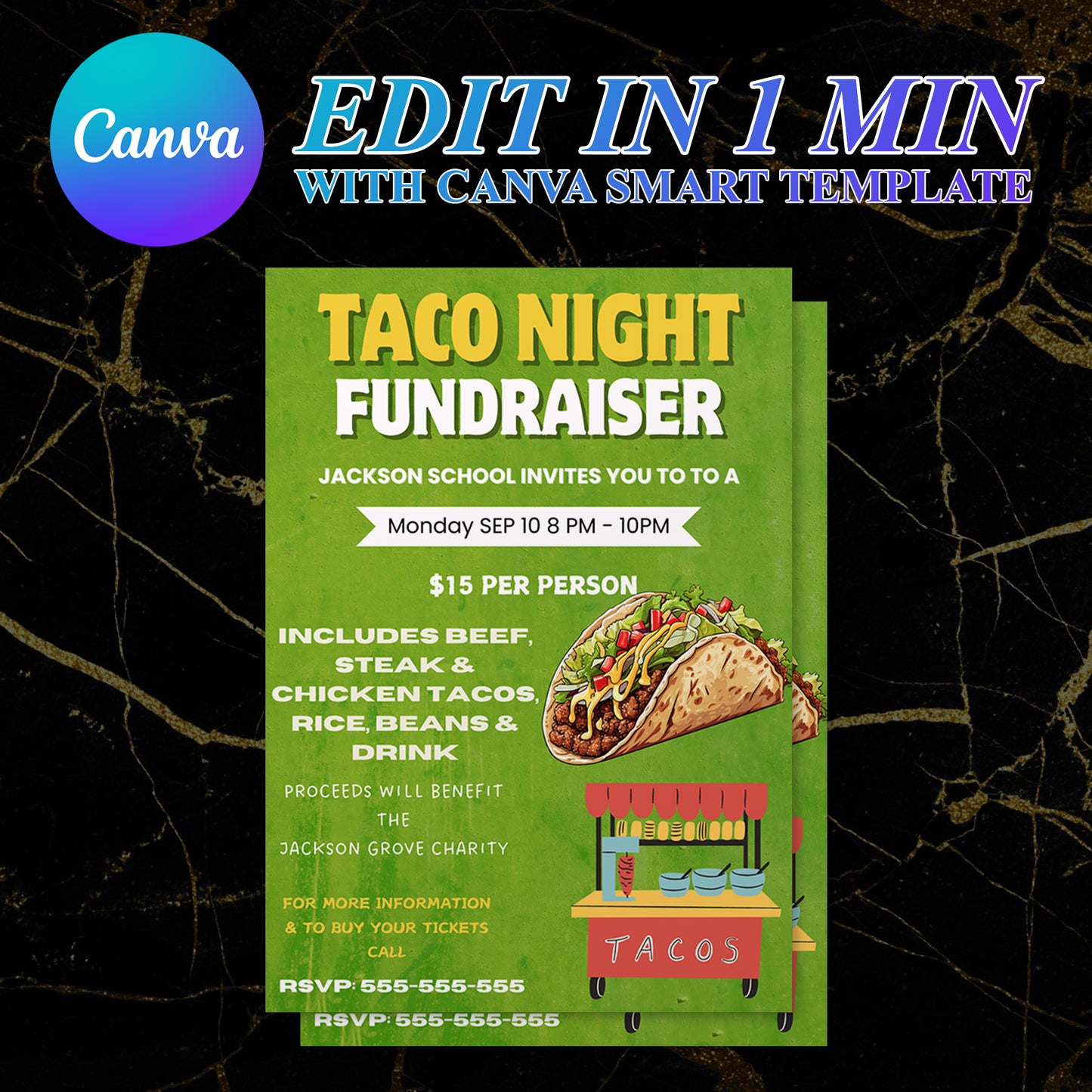 Taco Fundraiser Flyer Template | Taco Night Fiesta Mexican Flyer