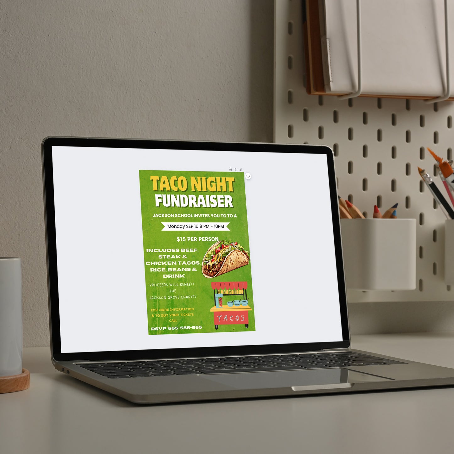 Taco Fundraiser Flyer Template | Taco Night Fiesta Mexican Flyer