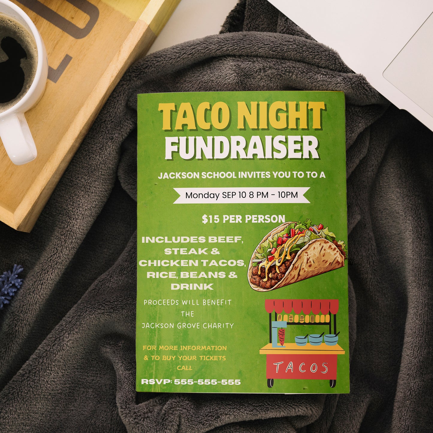 Taco Fundraiser Flyer Template | Taco Night Fiesta Mexican Flyer