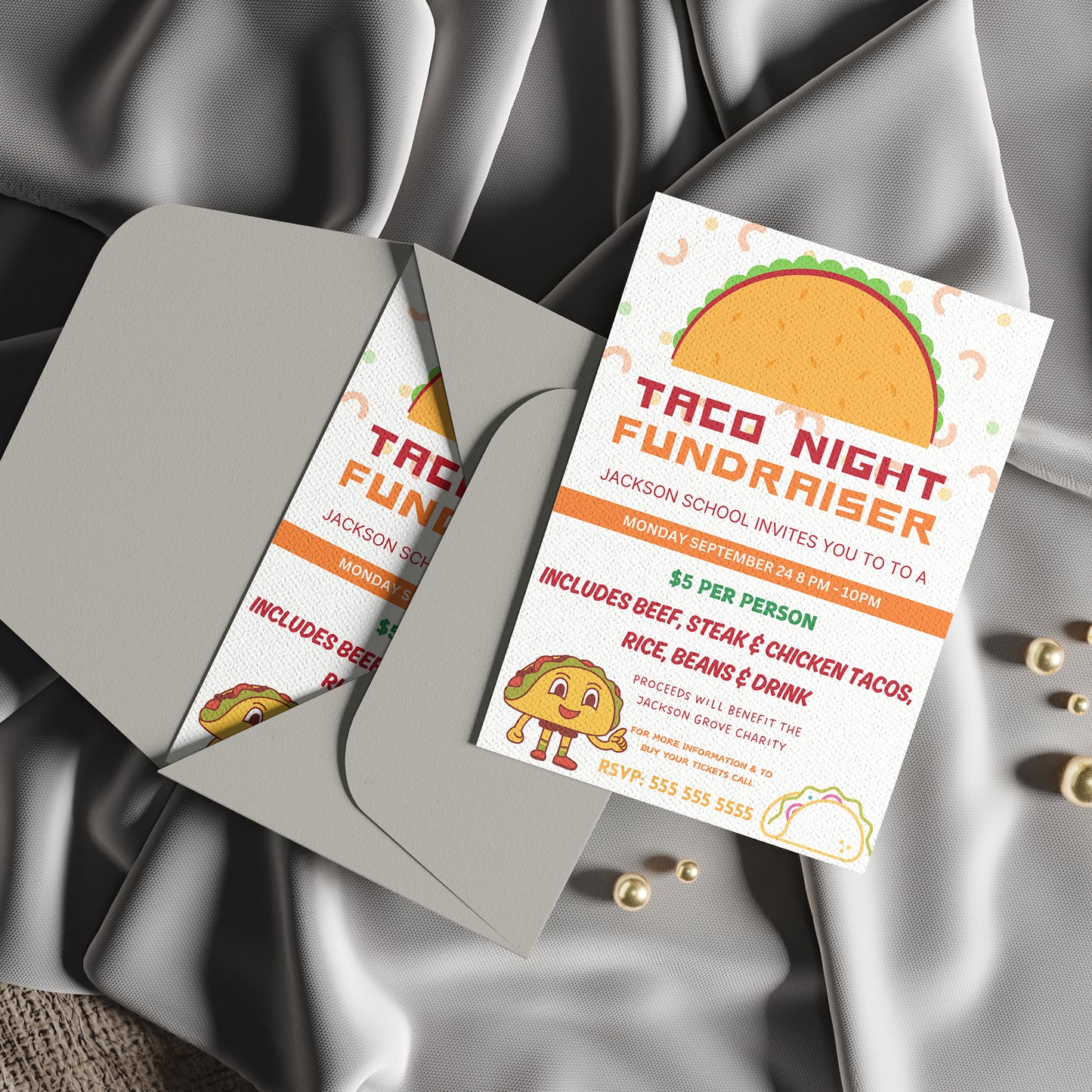 Taco Fundraiser Flyer Template | Taco Night Fiesta Mexican Flyer Invite