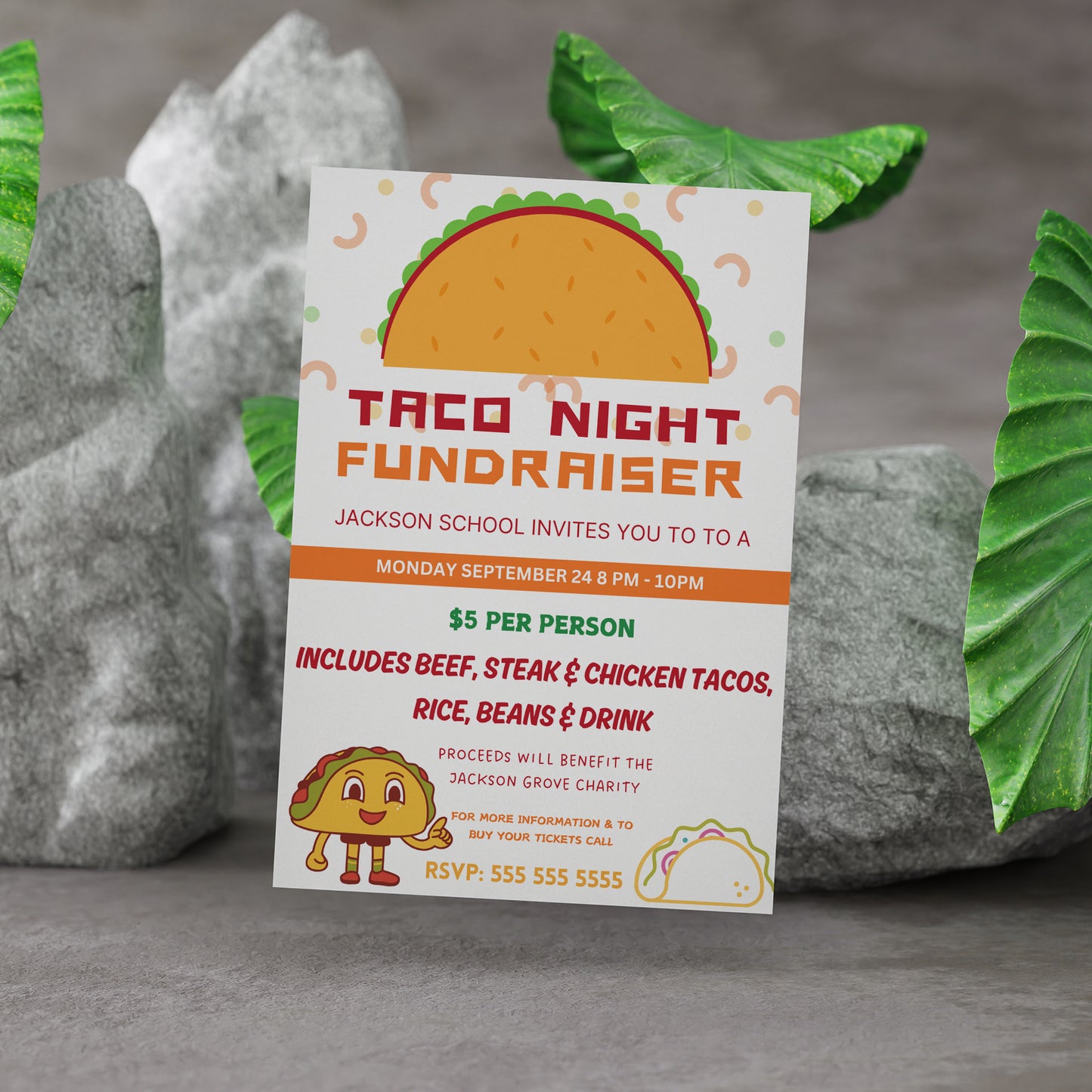 Taco Fundraiser Flyer Template | Taco Night Fiesta Mexican Flyer Invite