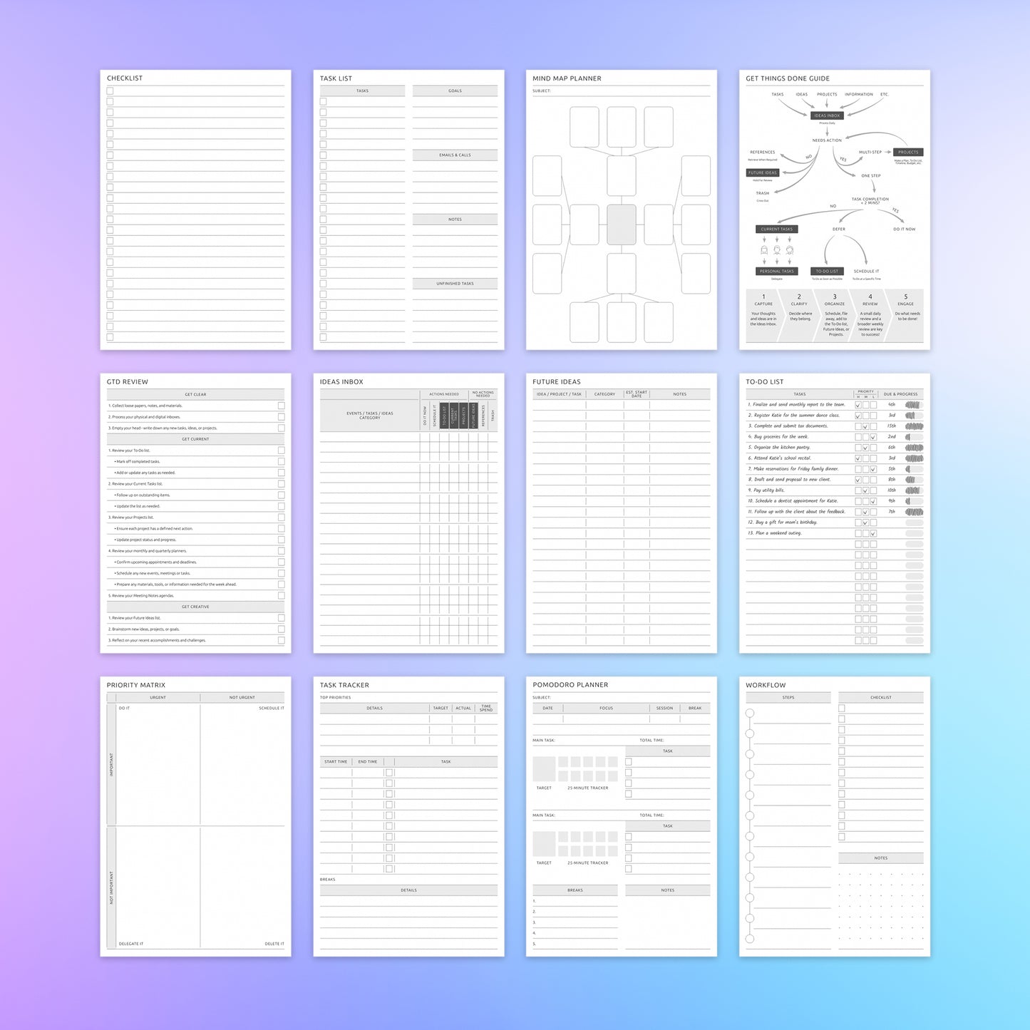 reMarkable 2 Productivity Planner Template