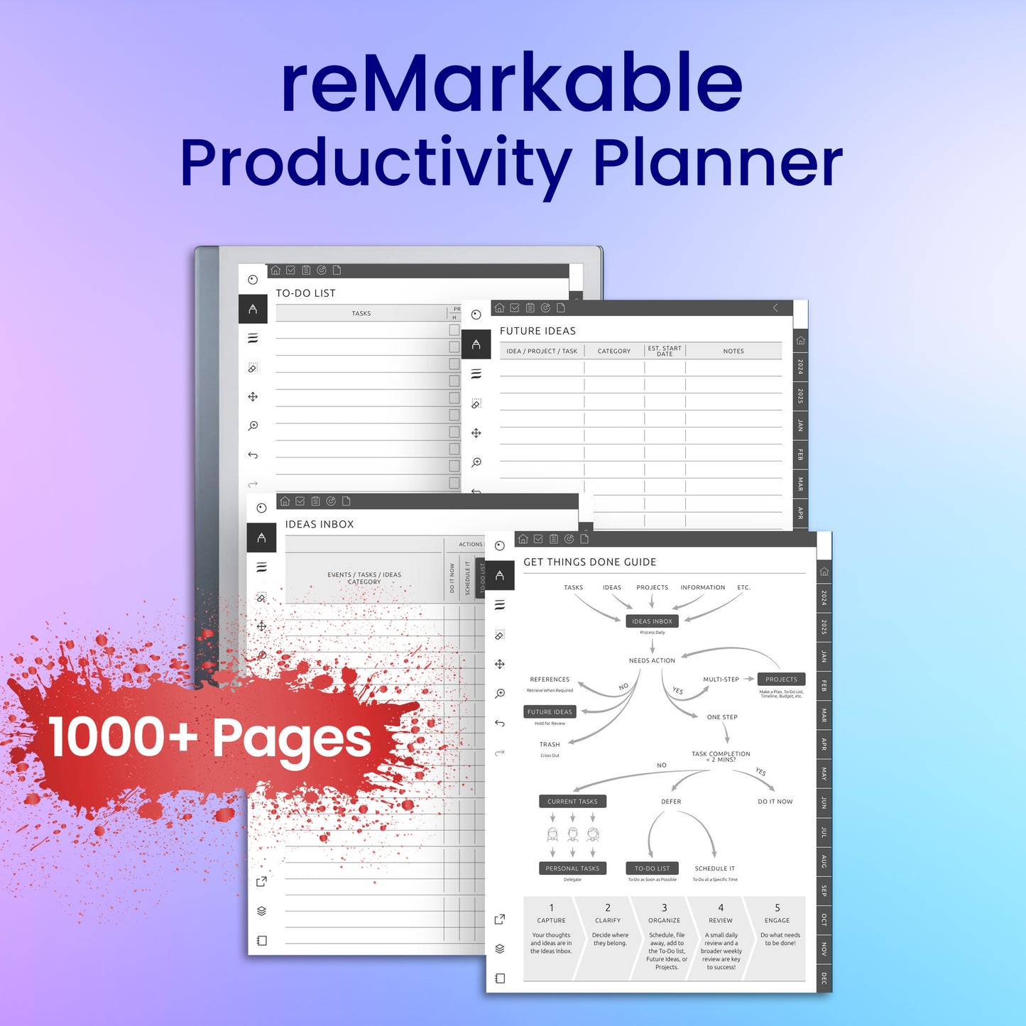 reMarkable 2 Productivity Planner Template