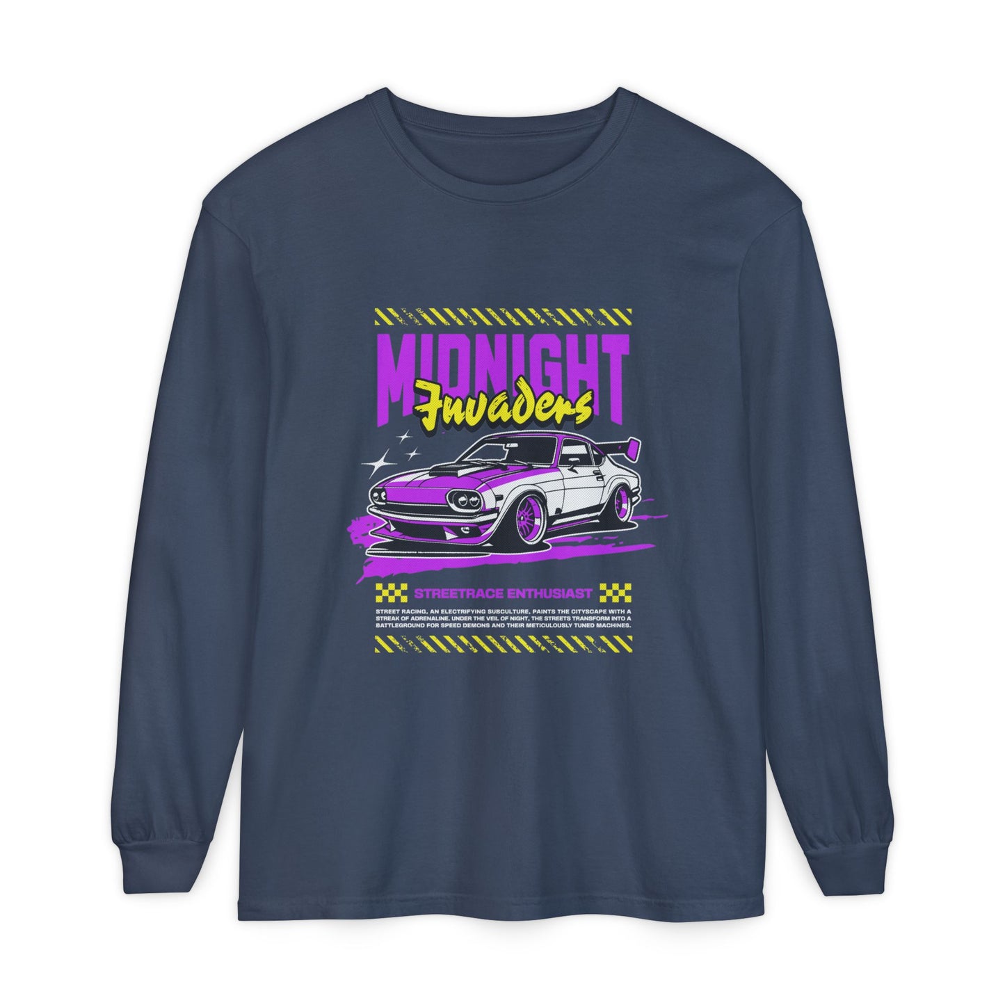 Midnight Fruders Car Graphic Unisex Long Sleeve T-Shirt - Perfect for Auto Enthusiasts - CreativeRino