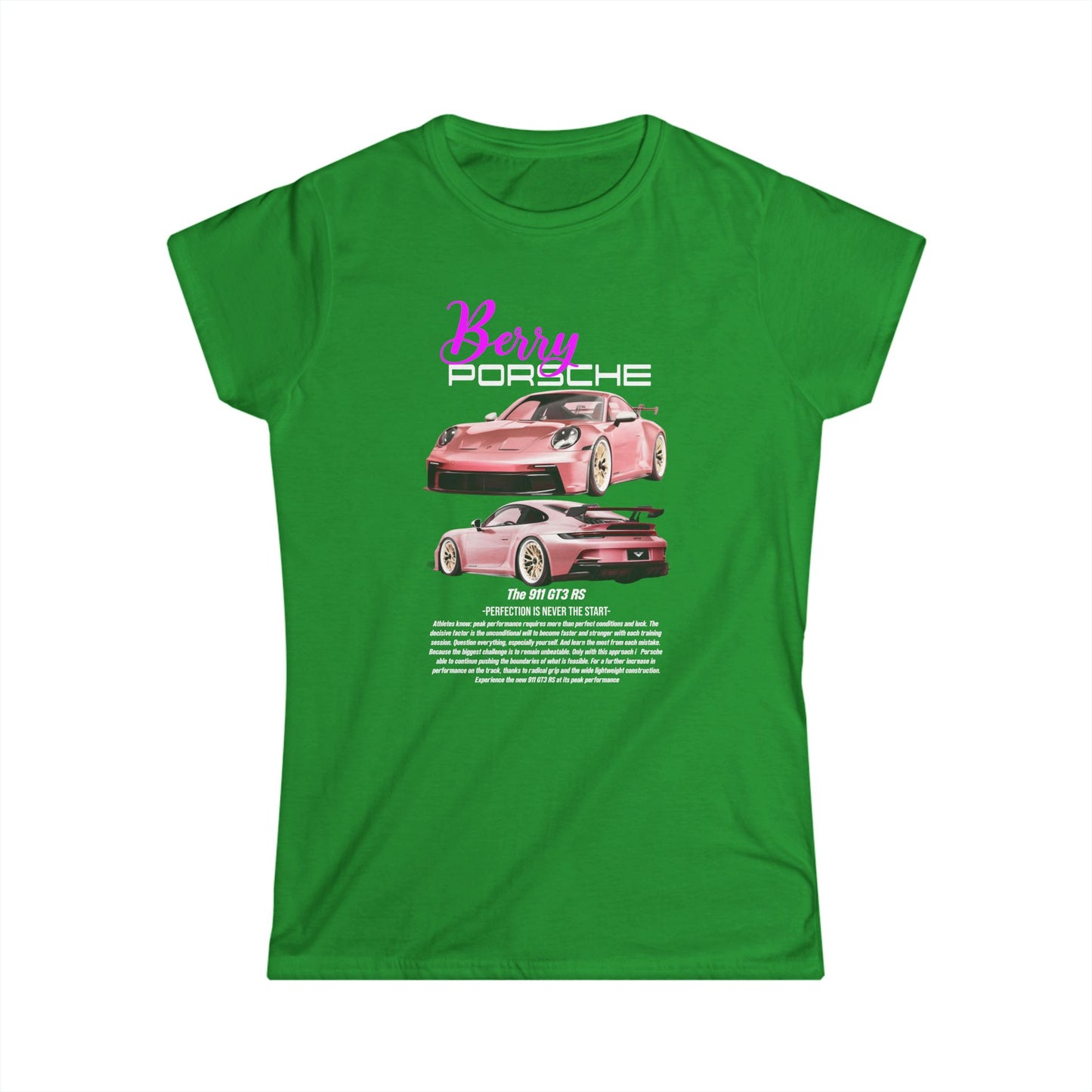Berry Porsche Women's Softstyle Tee - Car Enthusiast Graphical T-shirt - CreativeRino
