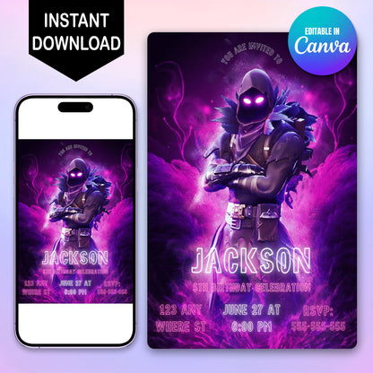 Fortnite Birthday Invitation Template - CreativeRino