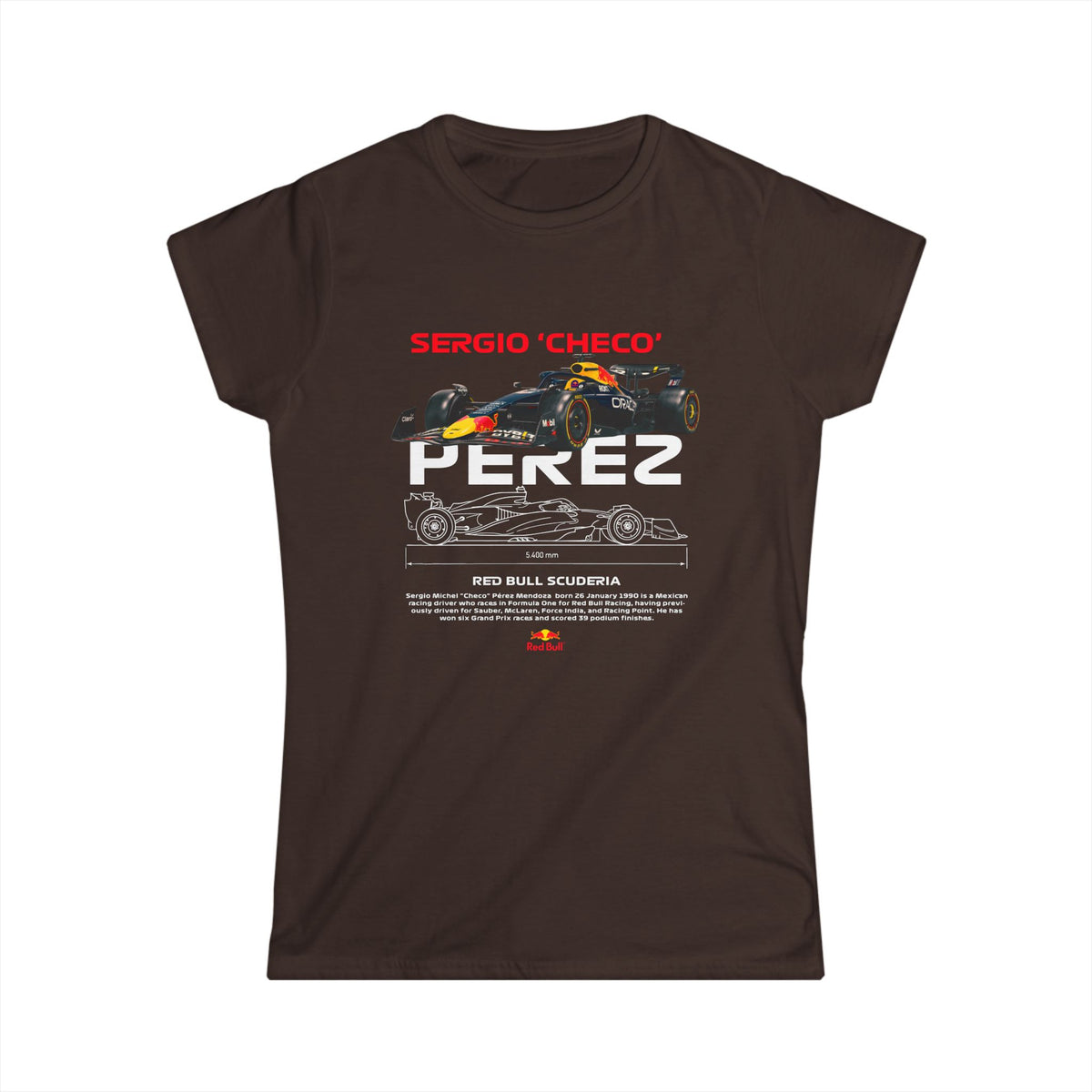 Sergio 'Checo' Perez Women's Softstyle Tee - Red Bull Racing Fan Apparel - CreativeRino