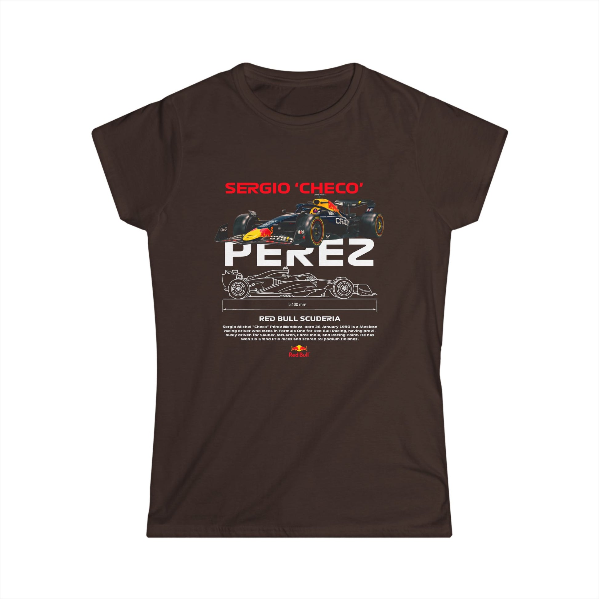 Sergio 'Checo' Perez Women's Softstyle Tee - Red Bull Racing Fan Apparel - CreativeRino