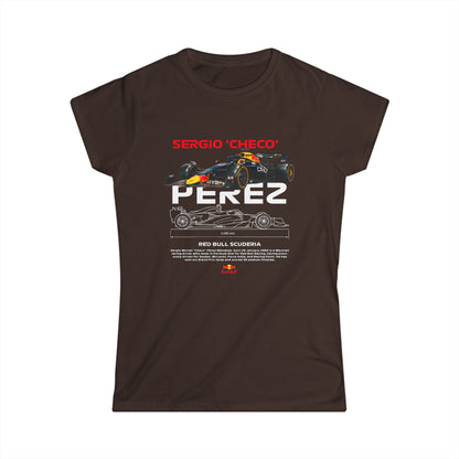 Sergio 'Checo' Perez Women's Softstyle Tee - Red Bull Racing Fan Apparel - CreativeRino