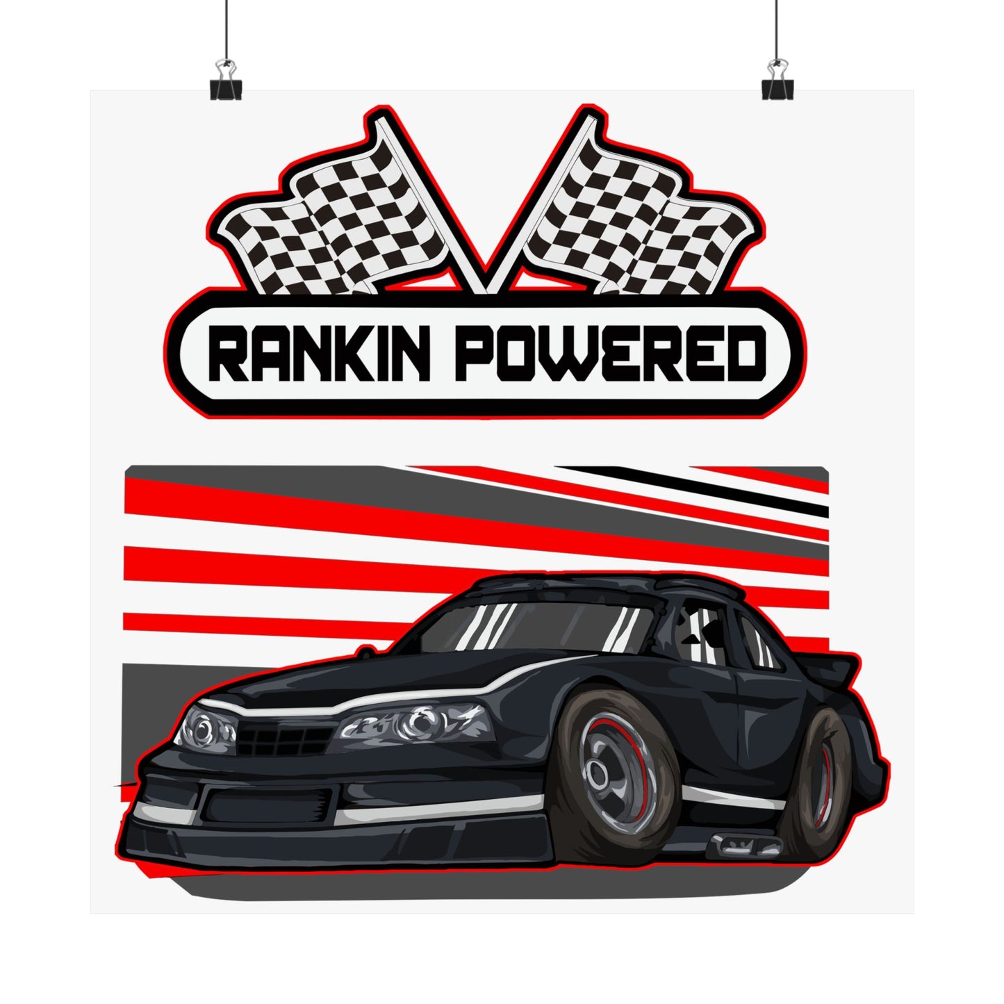 Racing Inspired Matte Square Poster - 'Rankin Powered' - Perfect Wall Art for Auto Enthusiasts - CreativeRino