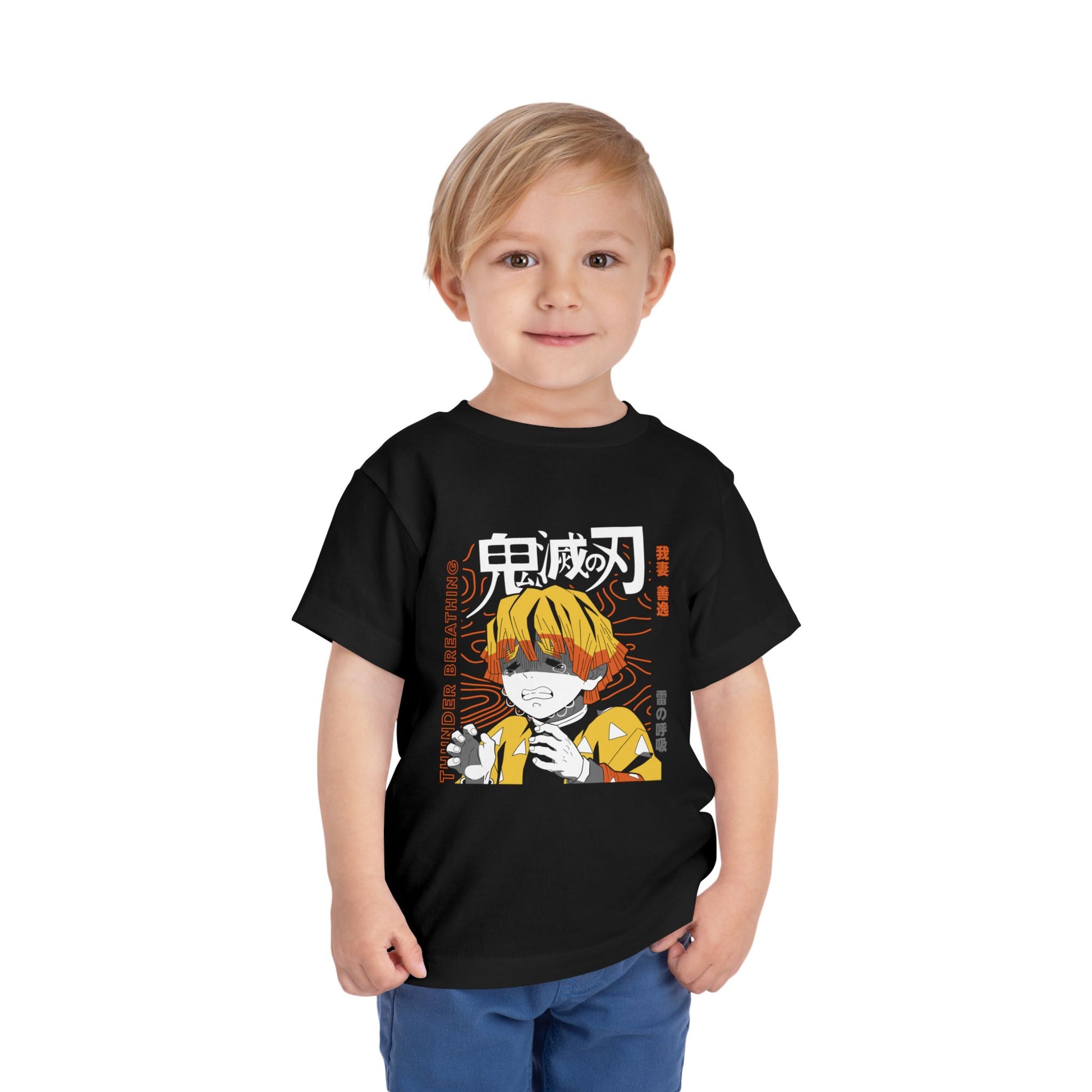 Demon Slayer Toddler Short Sleeve Tee - Anime-Inspired Design with Yonder Breathing - CreativeRino
