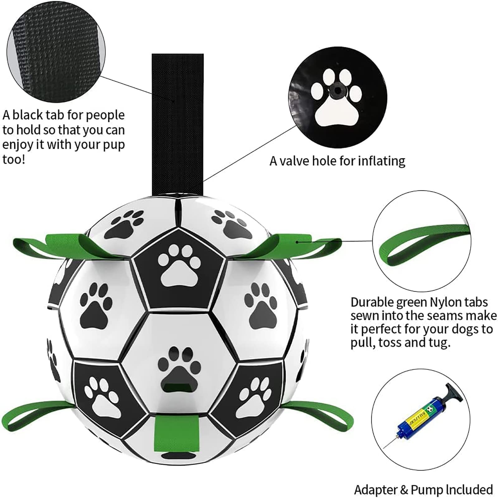 Interactive Dog Soccer Ball: Inflatable Outdoor Training Toy for Medium & Large Dogs CreativeRino