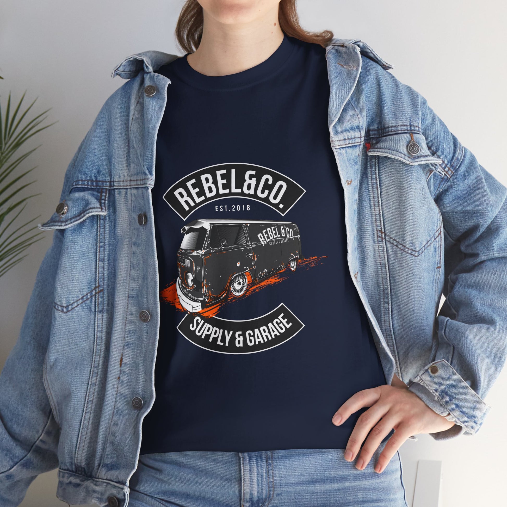 Rebel & Co. Supply Van Unisex Heavy Cotton Tee - Vintage Garage Style T-shirt - CreativeRino