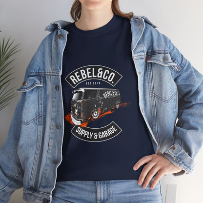 Rebel & Co. Supply Van Unisex Heavy Cotton Tee - Vintage Garage Style T-shirt - CreativeRino