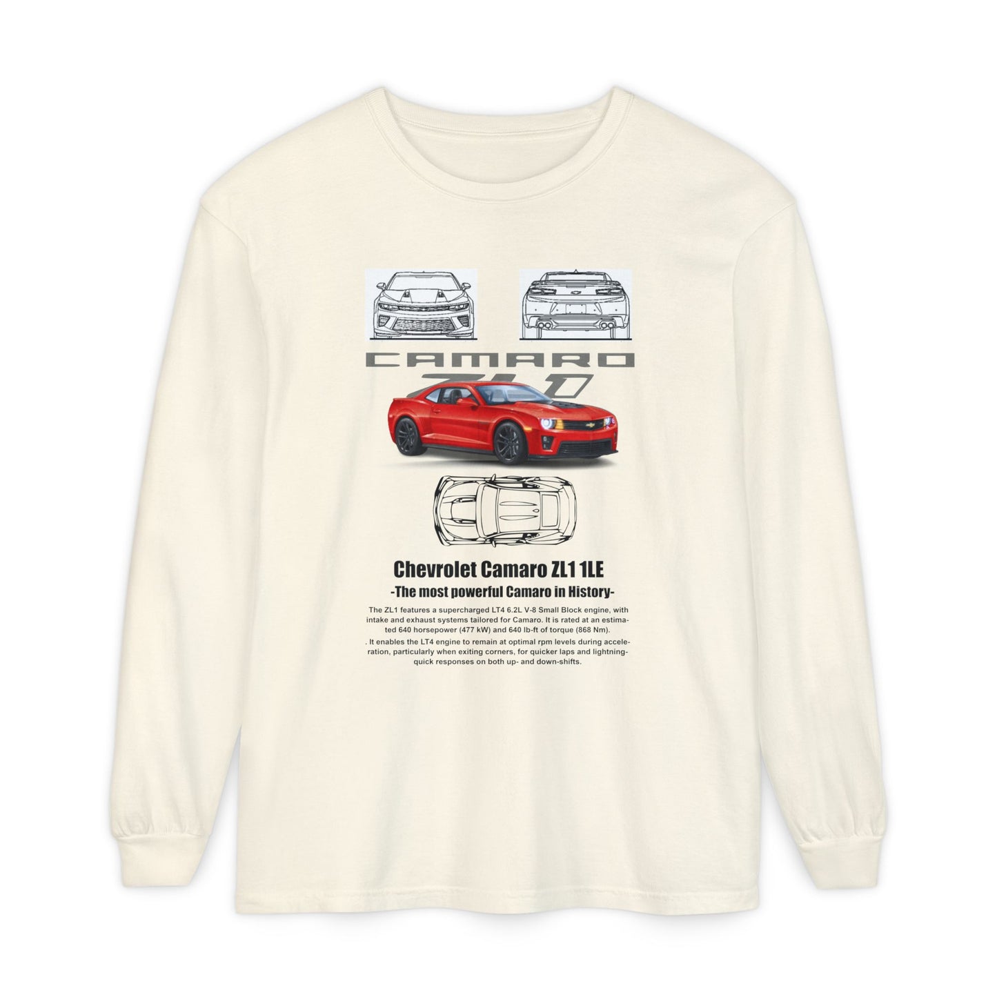 Chevrolet Camaro Long Sleeve T-Shirt for Car Enthusiasts - CreativeRino