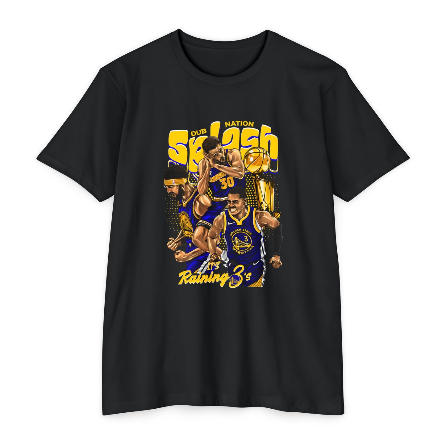 Golden State Warriors Unisex CVC Jersey T-shirt - It's Raining 3's - Basketball Design - CreativeRino