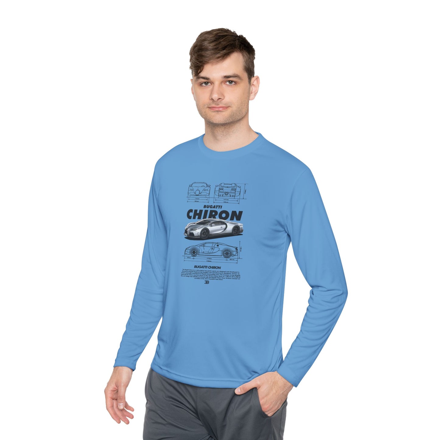 Bugatti Chiron Unisex Lightweight Long Sleeve Tee -  Car T-shirt - CreativeRino