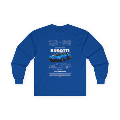 Bugatti Sports Car Unisex Long Sleeve Tee - Perfect T-shirt for Car Enthusiasts - CreativeRino