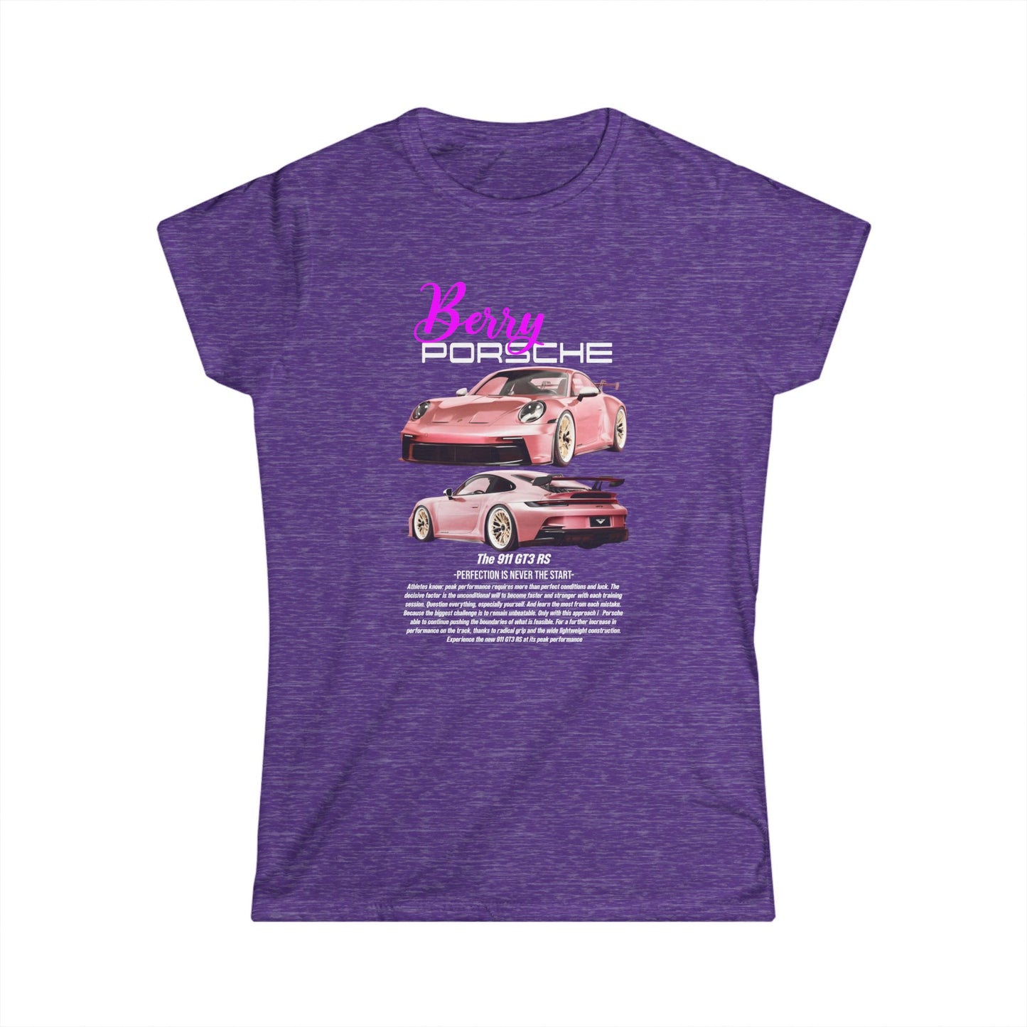 Berry Porsche Women's Softstyle Tee - Car Enthusiast Graphical T-shirt - CreativeRino