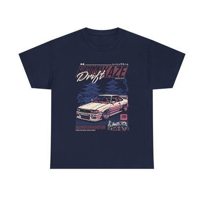 Retro Drift Car Tee - Unisex Heavy Cotton T-Shirt - CreativeRino