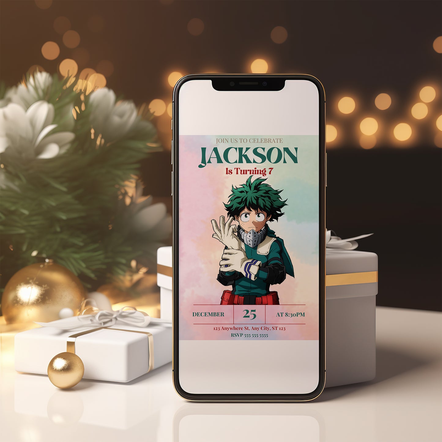 My hero Academia Birthday Invitation Template - CreativeRino