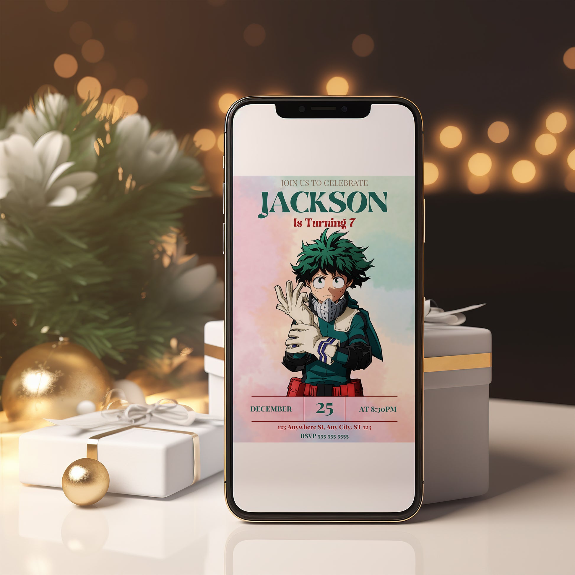 My hero Academia Birthday Invitation Template - CreativeRino