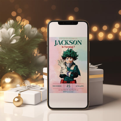 My hero Academia Birthday Invitation Template - CreativeRino