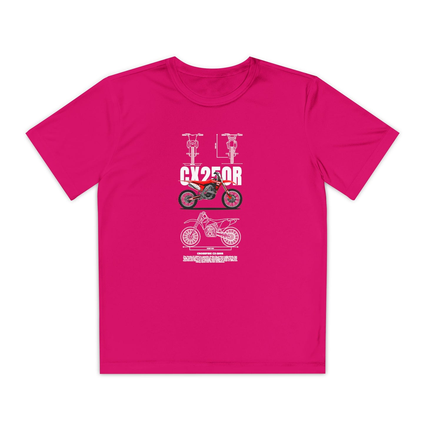 CX 250R Youth Motorcycle Competitor Tee - Stylish Graphic T-shirt for Young Riders - CreativeRino