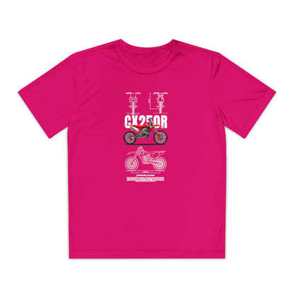 CX 250R Youth Motorcycle Competitor Tee - Stylish Graphic T-shirt for Young Riders - CreativeRino