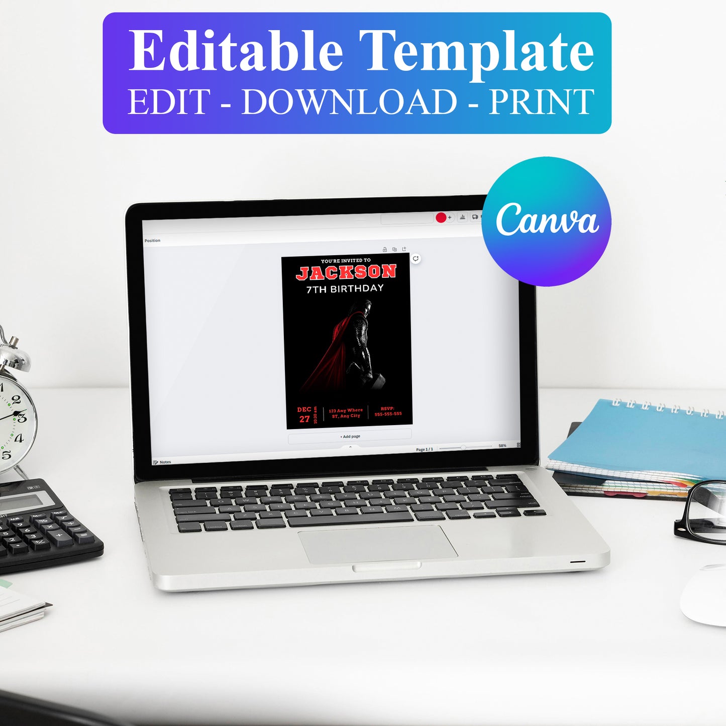 Thor Birthday Invitation Template - CreativeRino