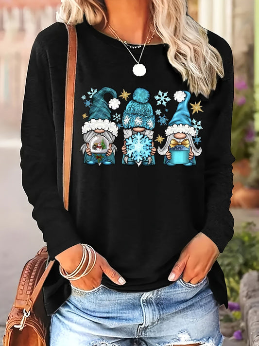 Chilly Blue Gnome Christmas Sweatshirt | Nordic Forester Crewneck Jumper | Cozy Winter Holiday Graphic Pullover eprolo