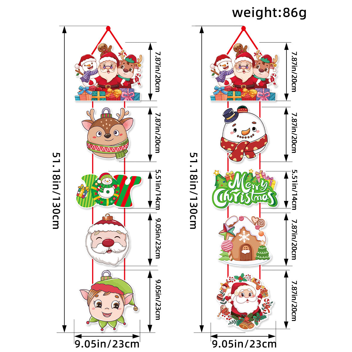 Santa & Snowman Christmas Door Banner Set | Festive Hanging Couplets & Party Decor eprolo