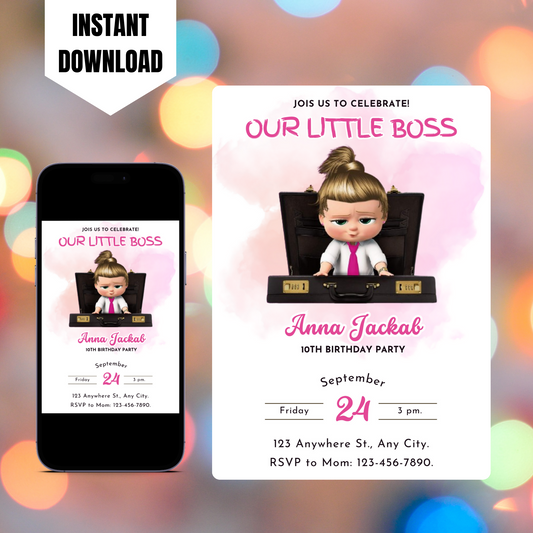 Boss Baby Birthday Invitation Template