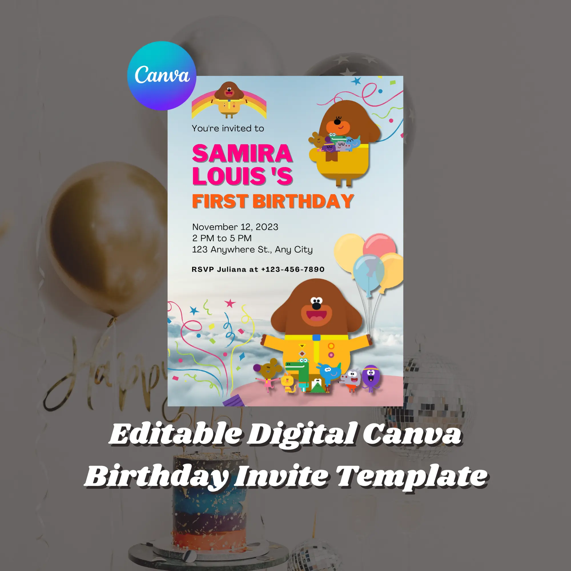Hey Duggee Birthday Invitation Template - CreativeRino