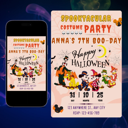 Mickey Mouse Costume Birthday Party Invitation Template CreativeRino