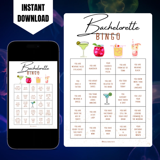 Bachelorette Party Bingo Game Template CreativeRino