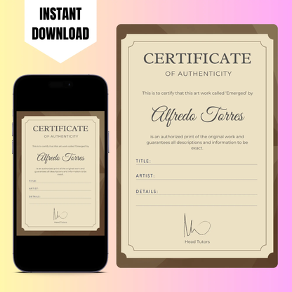 Certificate of Authenticity Template | Authenticity Certificate CreativeRino