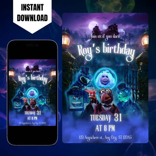 Muppets Haunted Mansion Birthday Invitation Template