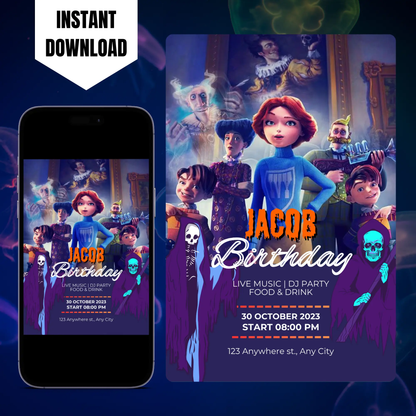 Canterville Ghost Birthday Invitation Template CreativeRino