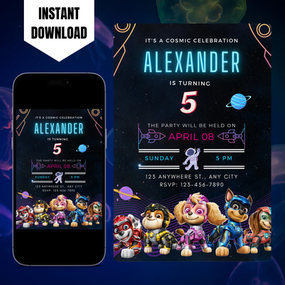 Paw Patrol Birthday Invitation Template CreativeRino