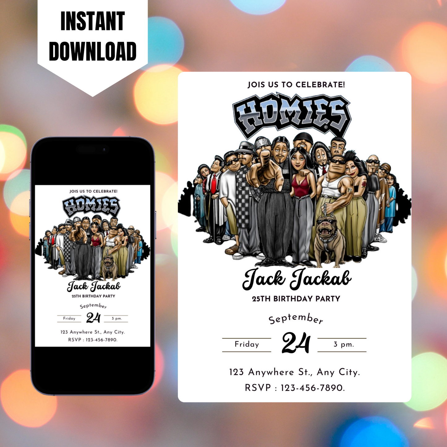 Cholo Homies Birthday Invitation Template