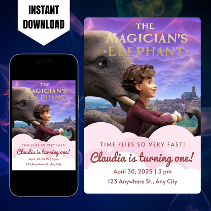 Magicians Elephant Birthday Invitation Template CreativeRino