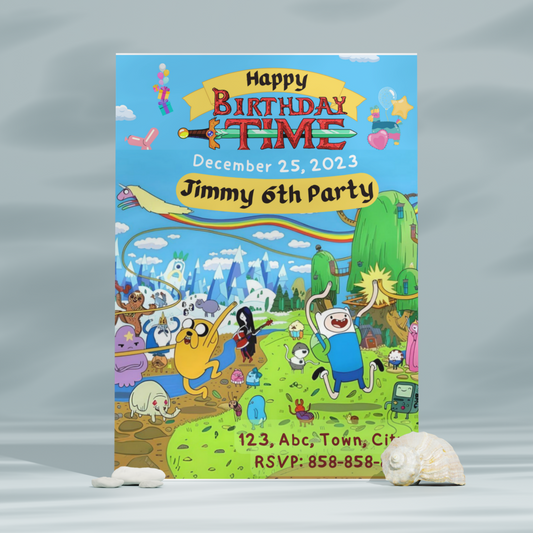 Adventure Time Birthday Invitation Template