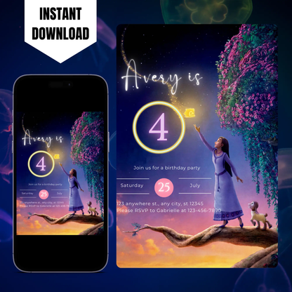 Wish Birthday Invitation Template CreativeRino